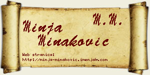 Minja Minaković vizit kartica